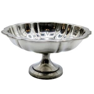 Vintage Oneida Silversmith Silver Plated Compote Fluted Pedestal Candy/Nut Bowl